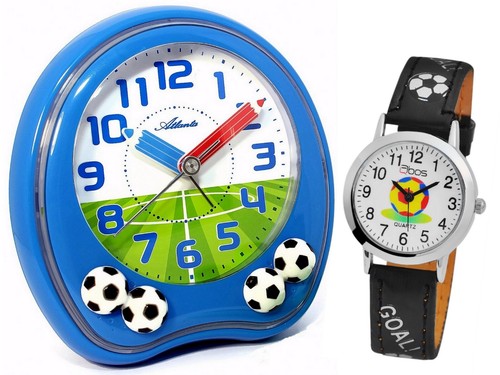 Kinder fußball wecker - fußball, blau